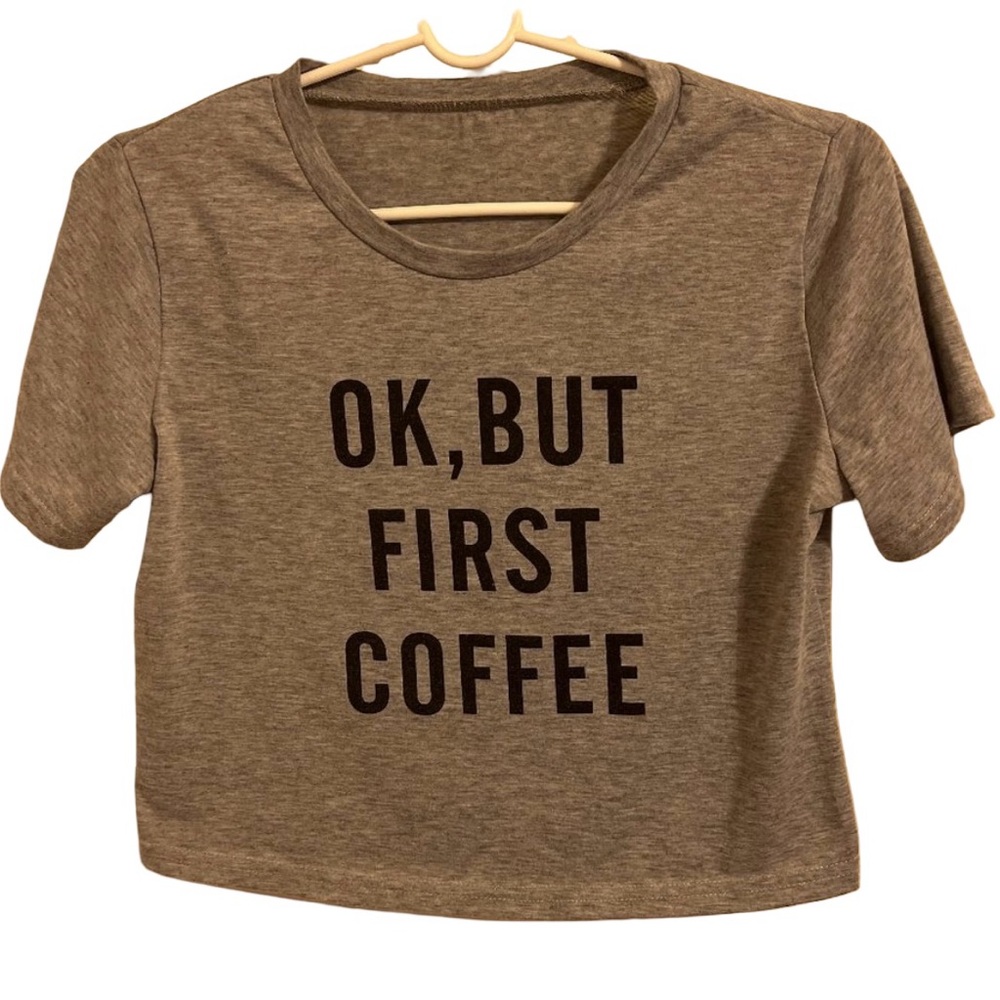 NWOT Gray crop t-shirt